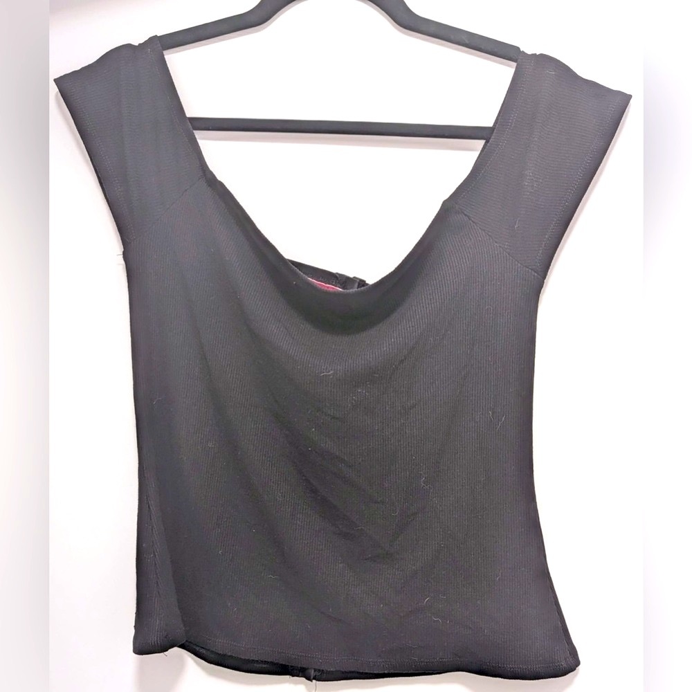 Guess Black Ribbed Top - Picture 2 of 4